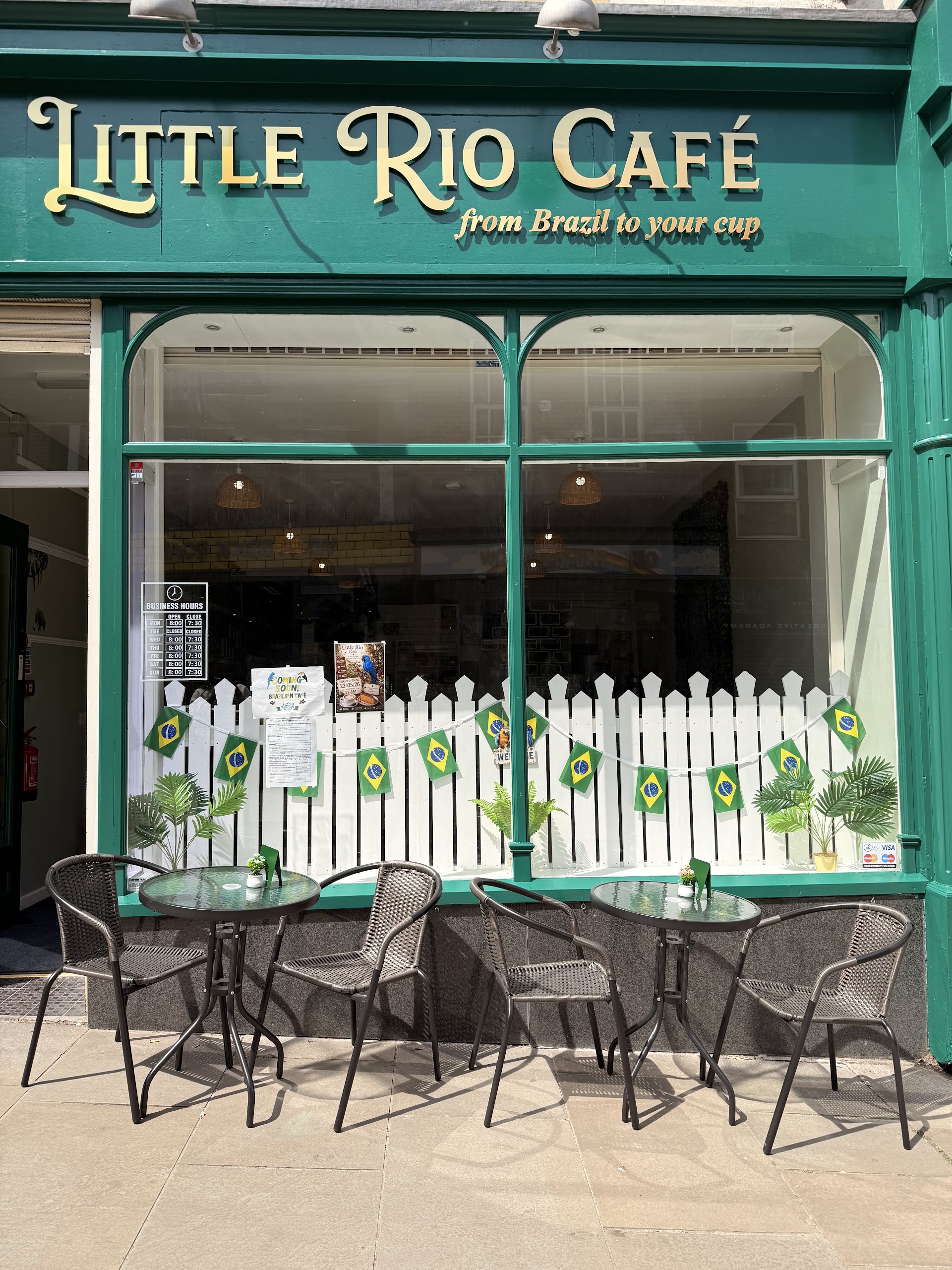 Little Rio Café frontage on Rotherham High Street
